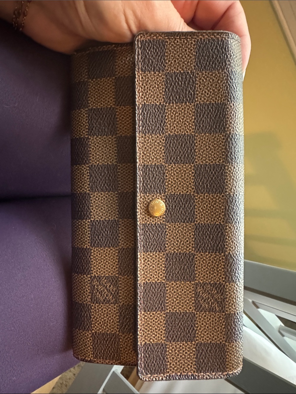 Vuitton Sarah Wallet in Damier Ébène